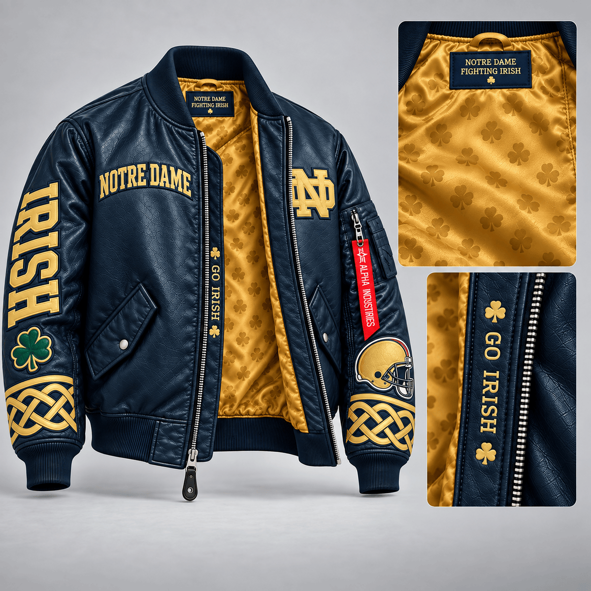 Premium NDFI Bomber Leather Jacket NHVH