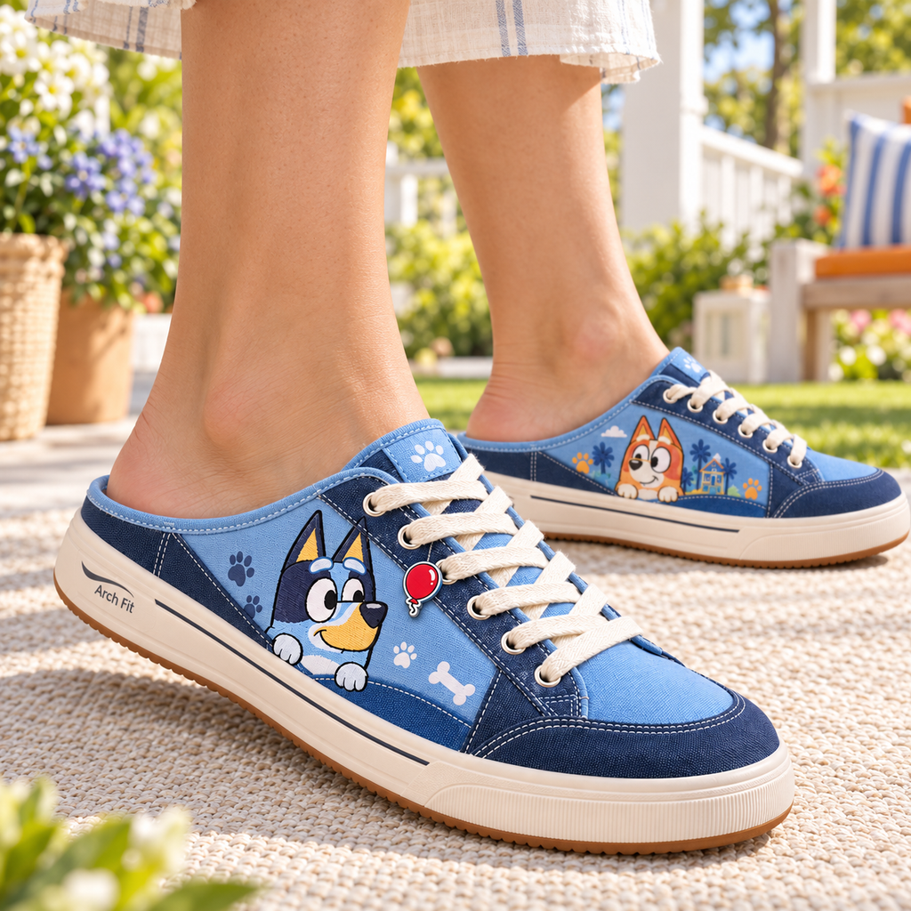 PREMIUM BLU Canvas Sneaker Mule HQH
