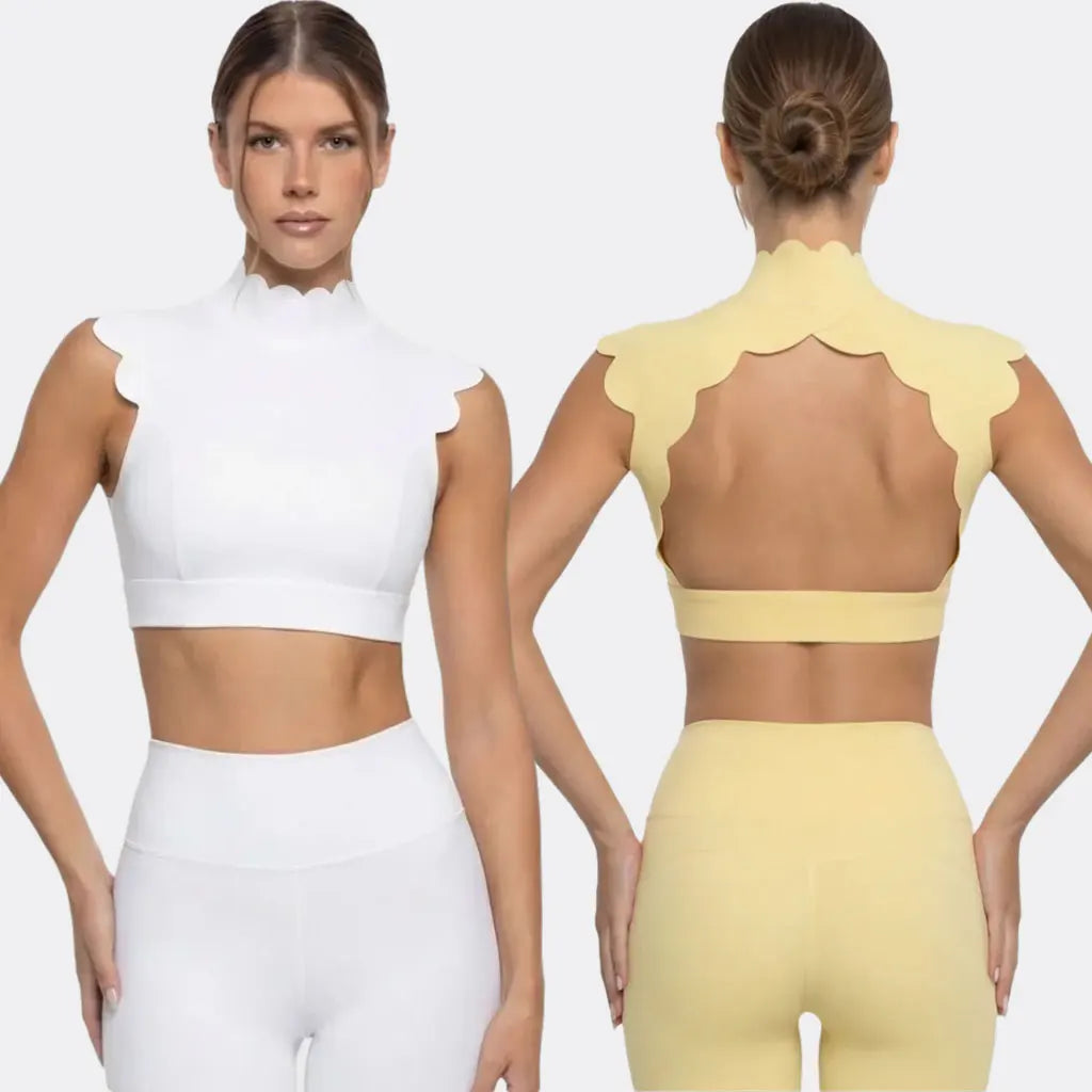 Backless Hollow-out Waistcoat Yoga Clothes High Waist Leggings Bras For Women Slimming Fit Running Workout Fitness Sportswear