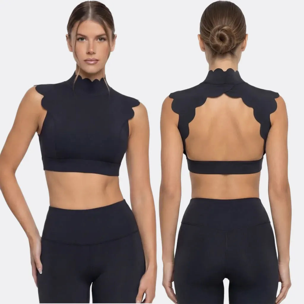 Backless Hollow-out Waistcoat Yoga Clothes High Waist Leggings Bras For Women Slimming Fit Running Workout Fitness Sportswear